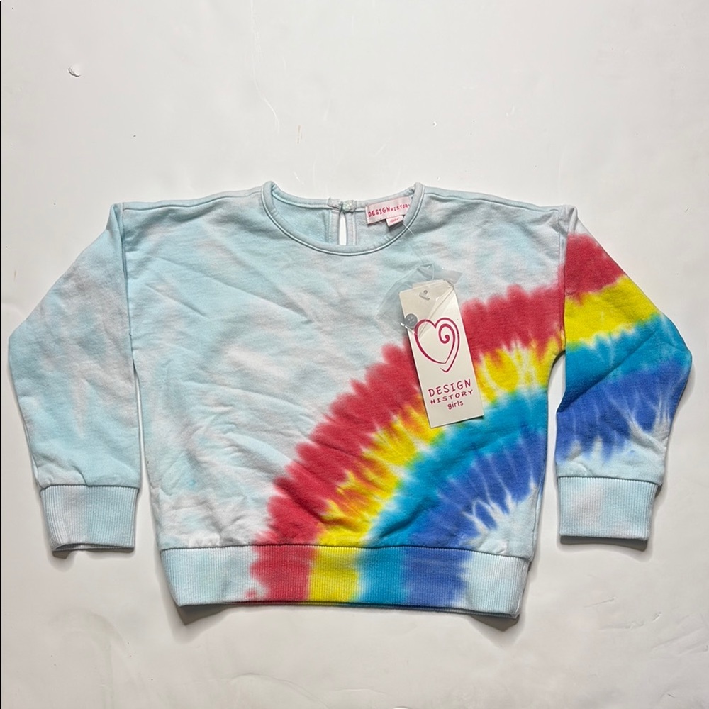 Design History Blue and Red Tie-Dye Sweatshirt